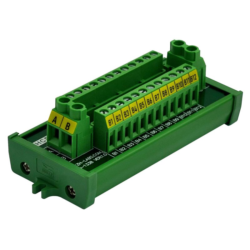 30Amp/300V 2x12 Position Terminal Block Distribution Module (Screw Mount)