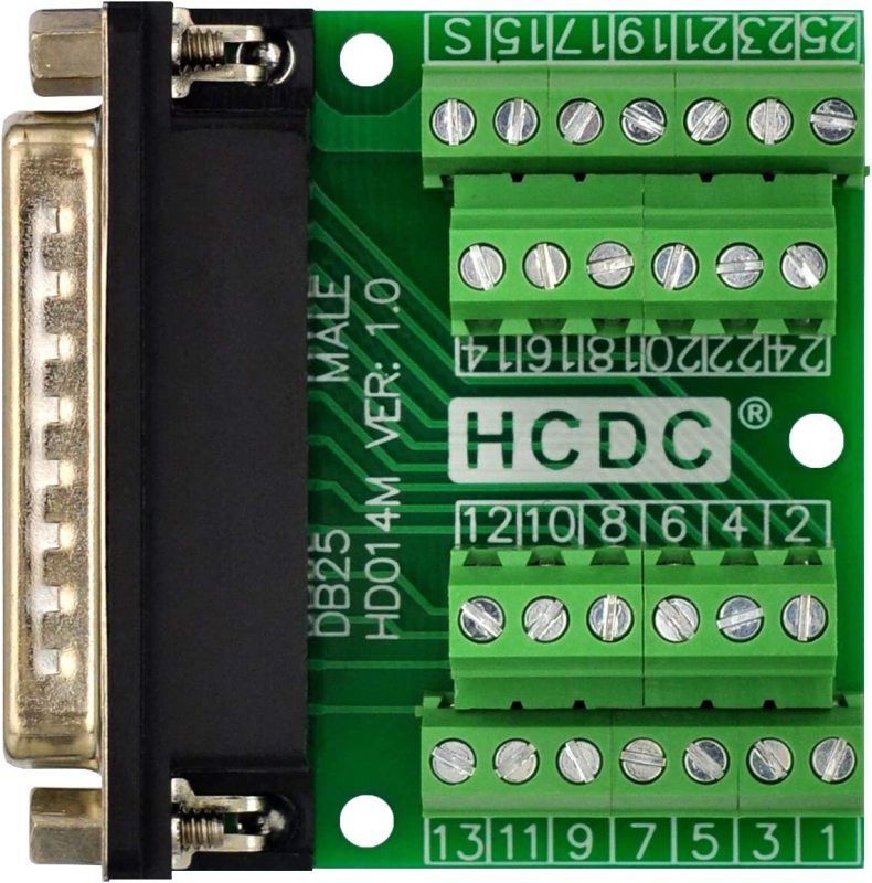 Slim Right Angle D-SUB Header Breakout Board Terminal Block DSUB Connector Module (DB25 Male)