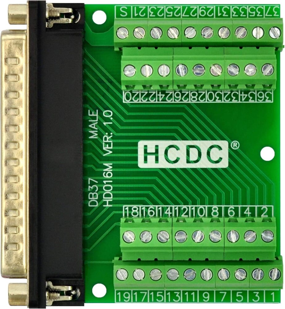 Slim Right Angle D-SUB Header Breakout Board Terminal Block DSUB Connector Module (DB37 Male)