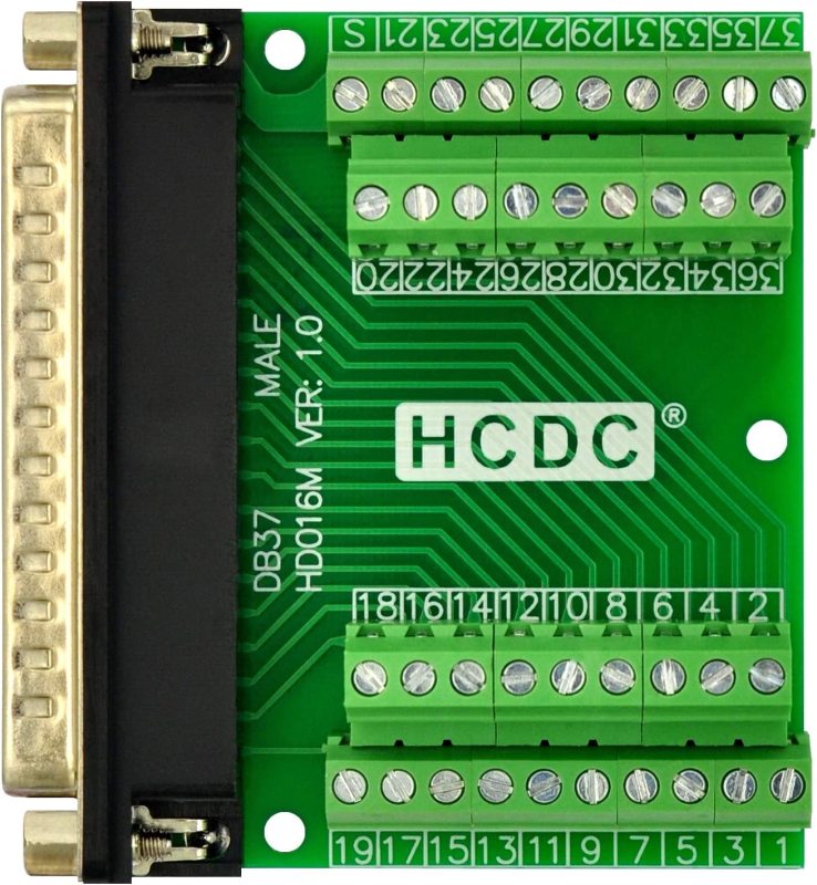 Slim Right Angle D-SUB Header Breakout Board Terminal Block DSUB Connector Module (DB37 Male)