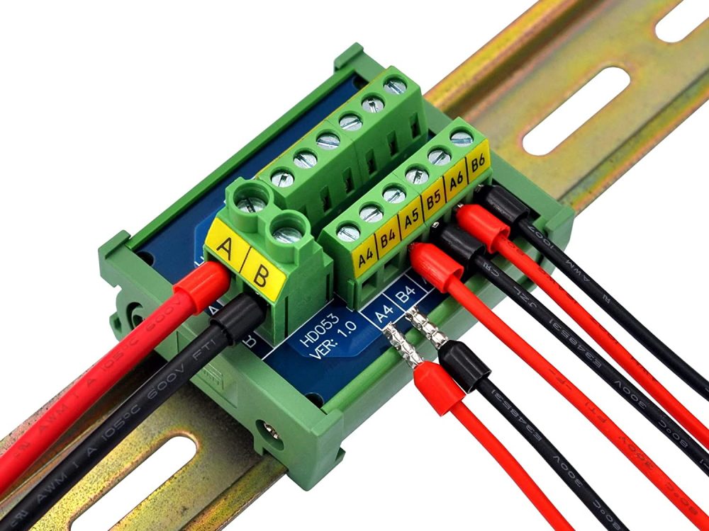 DIN Rail Mount 30Amp 48V 2x6 Position Screw Terminal Block Distribution Module