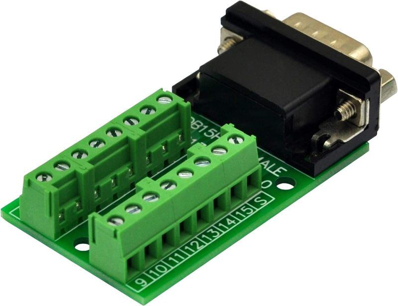 Slim Right Angle D-SUB Header Breakout Board Terminal Block DSUB Connector Module (DB15HD Male)