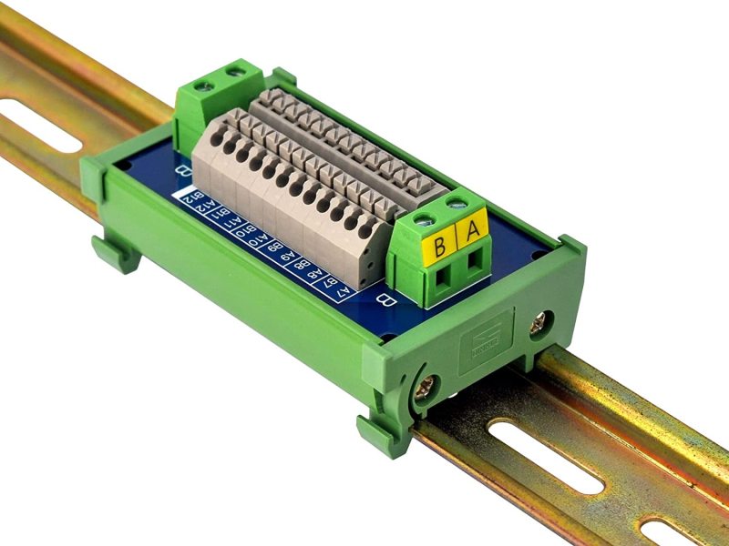 DIN Rail Mount 16Amp AC/DC 2x12 Position Terminal Block Distribution Module