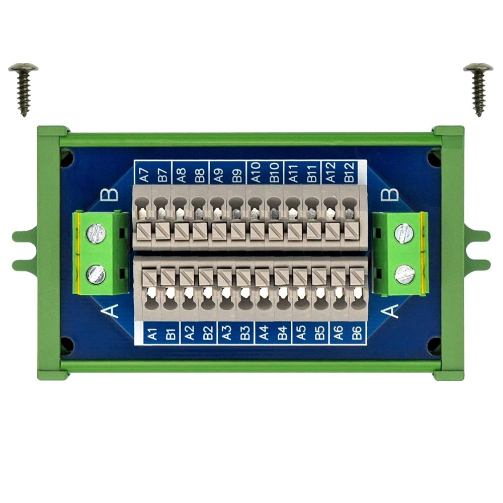 Screw Mount 16Amp AC/DC 2x12 Position Terminal Block Distribution Module