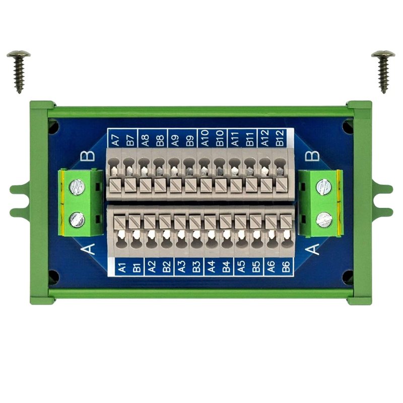 Screw Mount 16Amp AC/DC 2x12 Position Terminal Block Distribution Module