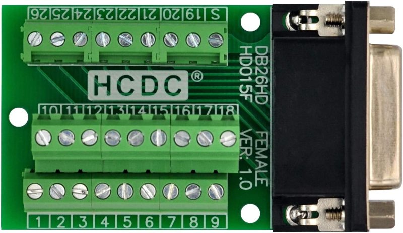 Slim Right Angle D-SUB Header Breakout Board Terminal Block DSUB Connector Module (DB26HD Female)