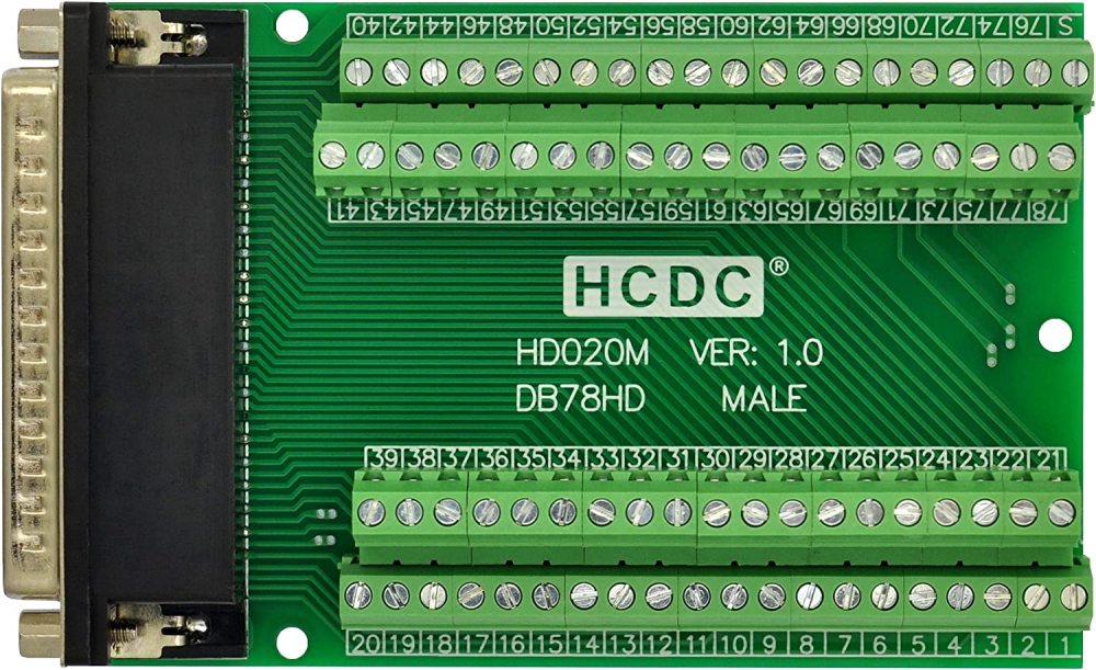 Slim Right Angle D-SUB Header Breakout Board Terminal Block DSUB Connector Module (DB78HD Male)