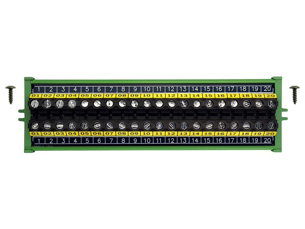 20 Position 30Amp/300V Screw Terminal Block Distribution Module (Screw Mount)