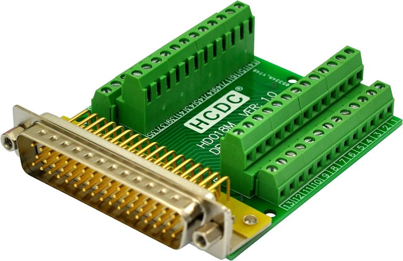 Slim Right Angle D-SUB Header Breakout Board Terminal Block DSUB Connector Module (DB50 Male)