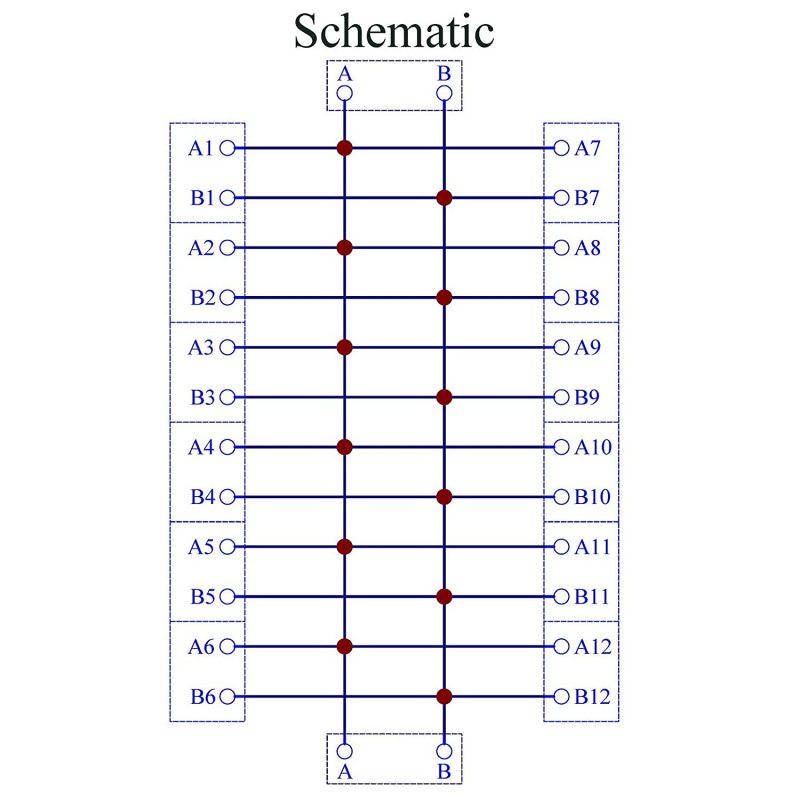 Screw Mount 16Amp AC/DC 2x12 Position Terminal Block Distribution Module