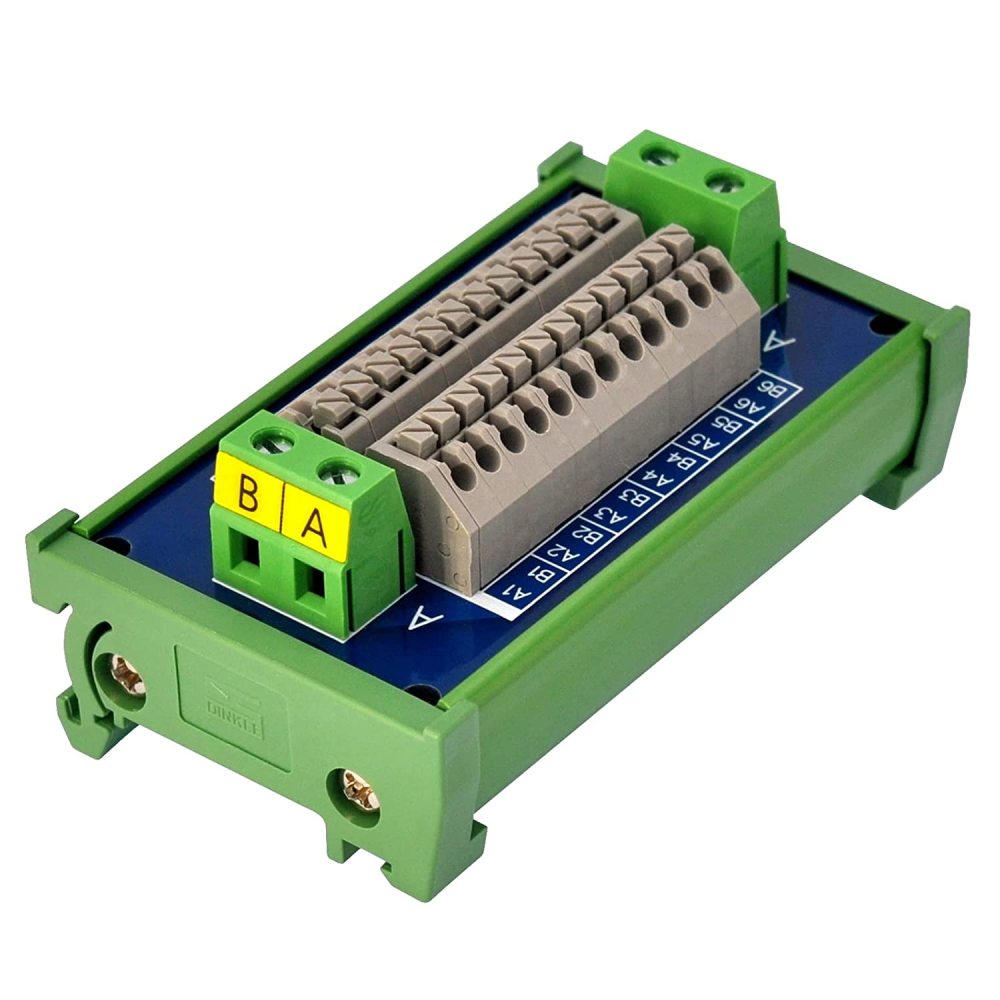 DIN Rail Mount 16Amp AC/DC 2x12 Position Terminal Block Distribution Module