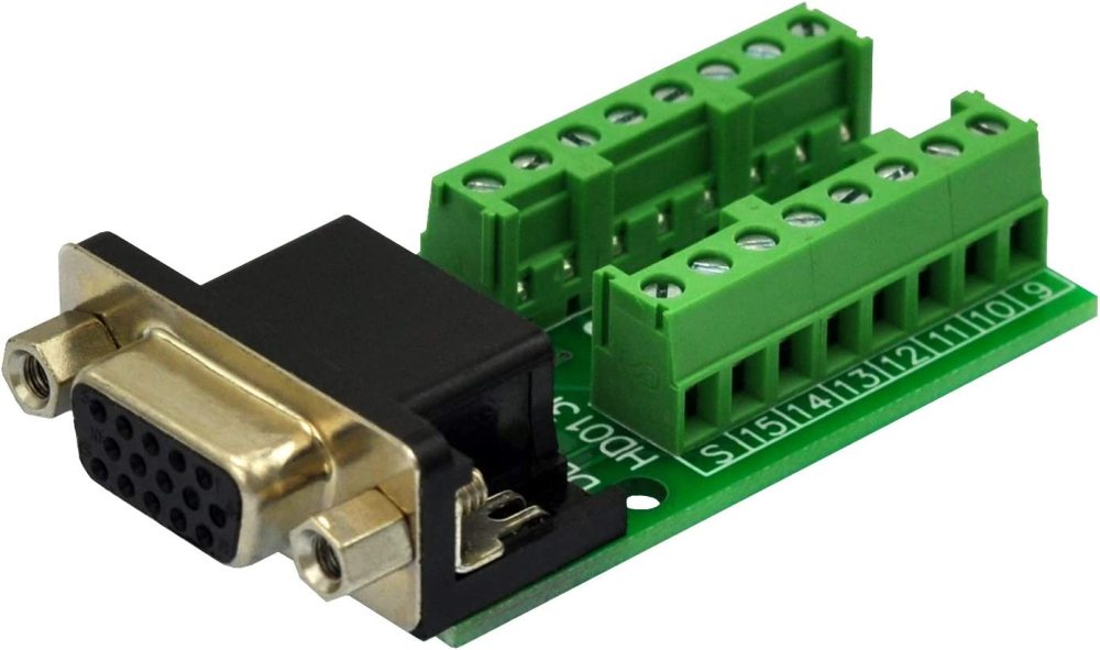 Slim Right Angle D-SUB Header Breakout Board Terminal Block DSUB Connector Module (DB15HD Female)