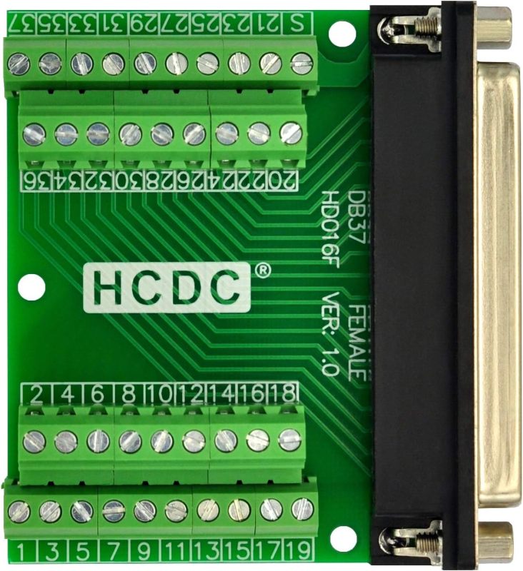 Slim Right Angle D-SUB Header Breakout Board Terminal Block DSUB Connector Module (DB37 Female)