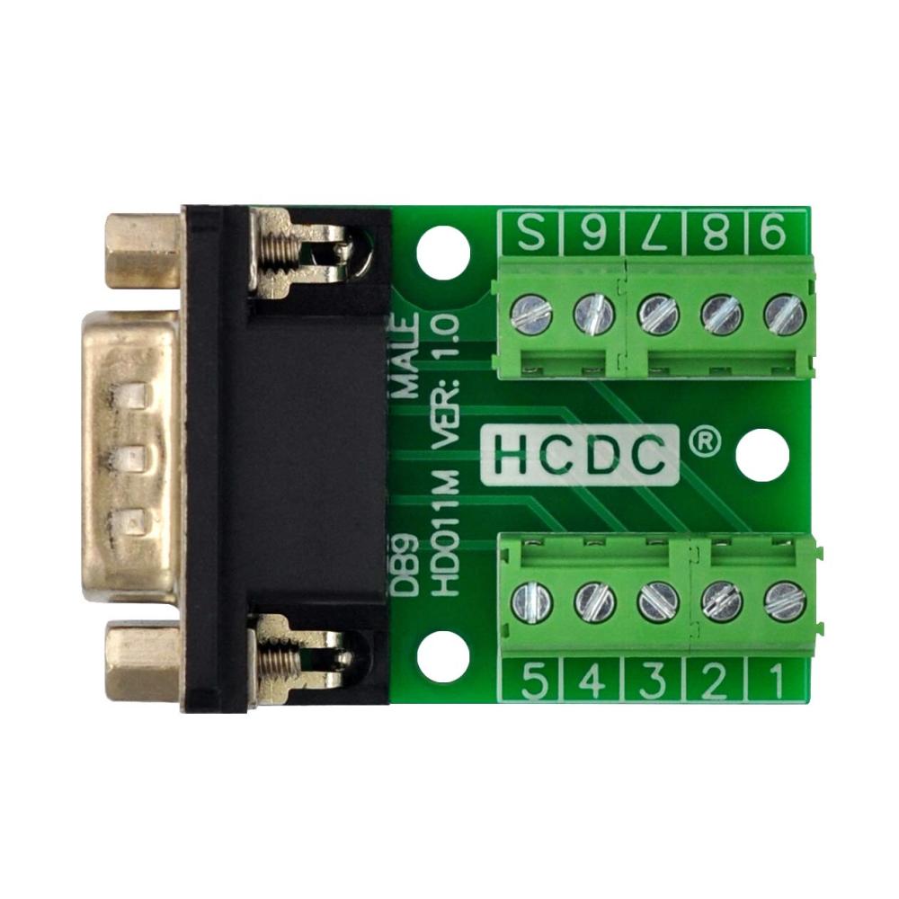 Slim Right Angle D-SUB Header Breakout Board Terminal Block DSUB Connector Module (DB9 Male)