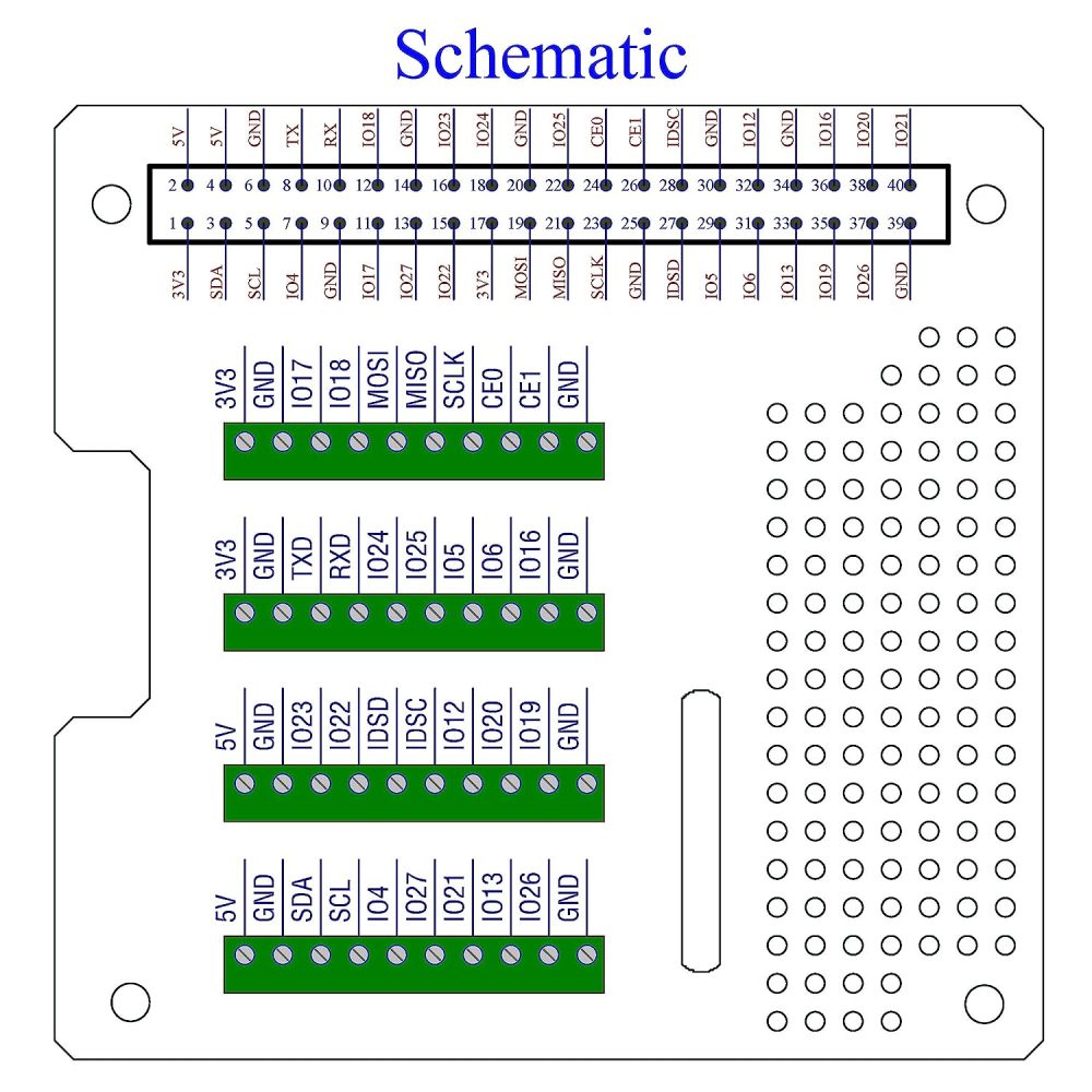 RPi Screw Terminal Block Breakout HAT Module for Raspberry Pi A+ 3A+ B+ 2B 3B 3B+ 4B