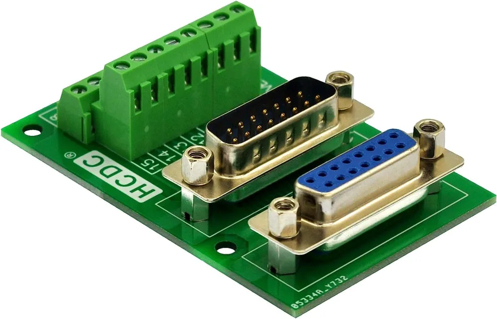 D Sub Interface Module D-SUB Male-Female Breakout Board Terminal Block Interface Module (DB15)