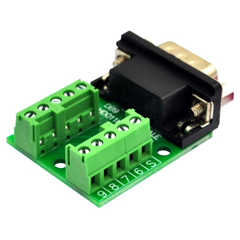 Slim Right Angle D-SUB Header Breakout Board Terminal Block DSUB Connector Module (DB9 Male)