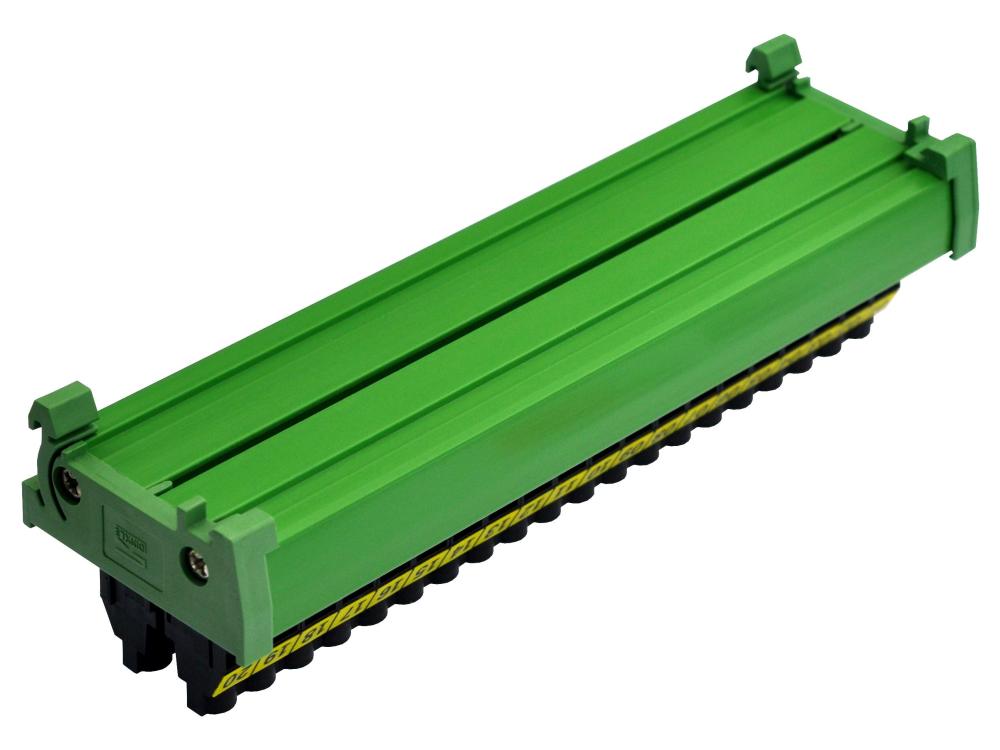 20 Position 30Amp/300V Screw Terminal Block Distribution Module (DIN Rail Mount)