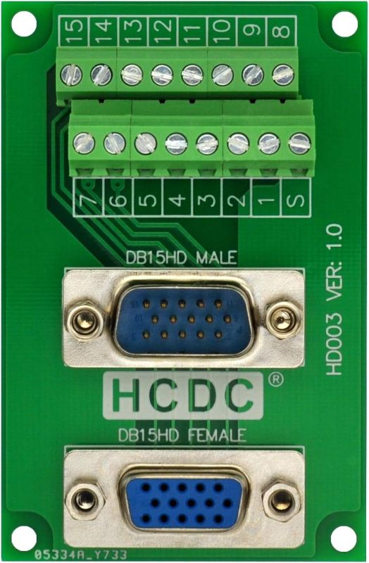 D-SUB Male-Female Breakout Board Terminal Block Interface Module (DB15HD)