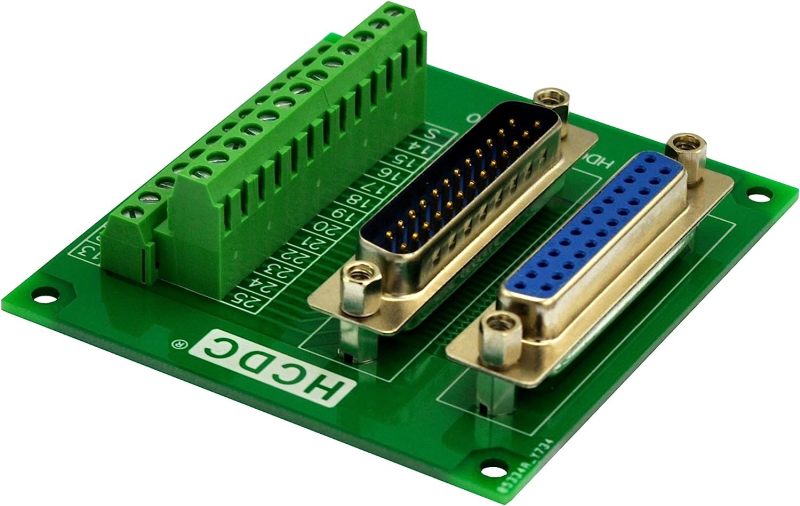D-SUB Male-Female Breakout Board Terminal Block Interface Module (DB25)