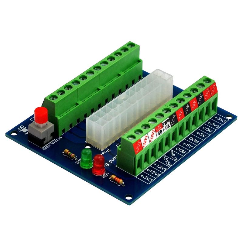HCDC 24/20-pin ATX DC Power Supply Breakout Board Module