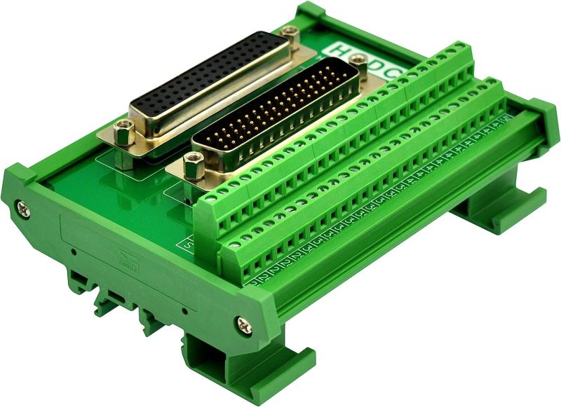 DIN Rail Mount D-SUB Male-Female Interface Module Terminal Block Breakout Board (DB50)