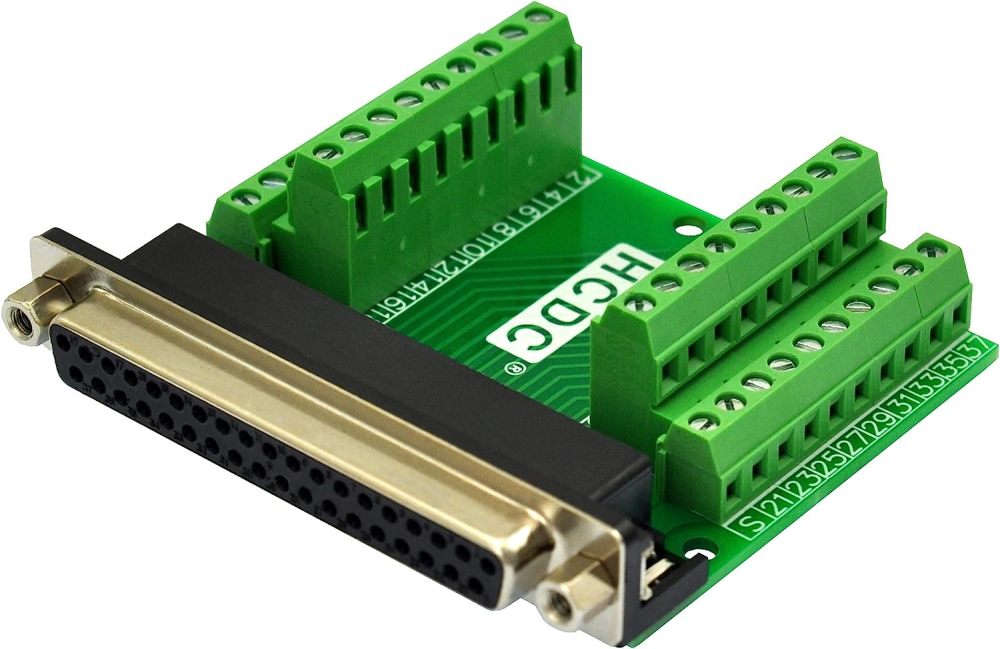 Slim Right Angle D-SUB Header Breakout Board Terminal Block DSUB Connector Module (DB37 Female)