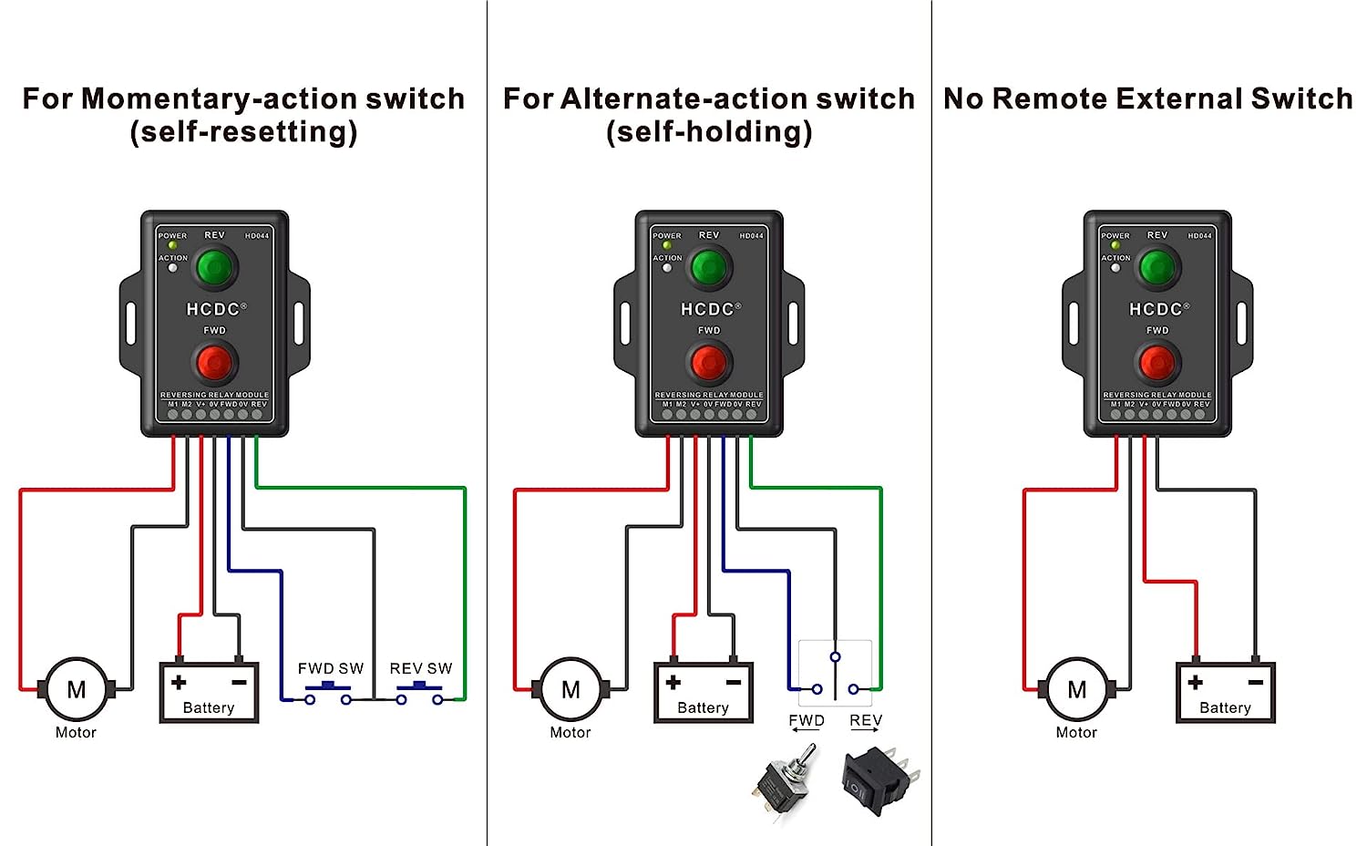 DC24V 10Amp Forward and Reverse Relay Module for Motor/Linear Actuator ...