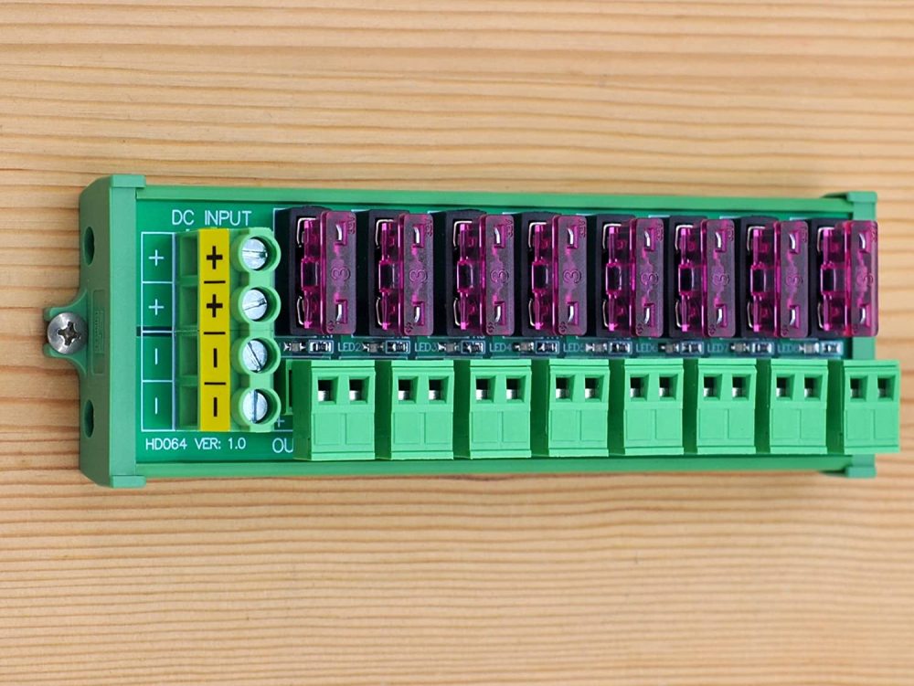 Screw Mount DC 5-32V 8 Channel Pluggable Top Wiring Terminal Block Power Distribution Fuse Module, HCDC HD064VP