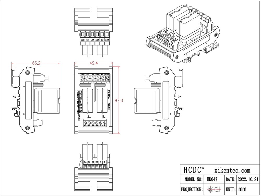AC/DC 24V Coil 2-SPDT Pluggable Power Relay Module, 16A 250VAC/30VDC