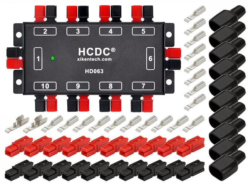 HCDC HD063 10 Position DC Power Distribution Block Module for 15/30/45A Connectors