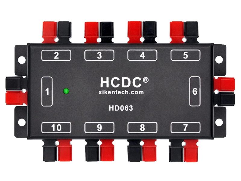 HCDC HD063 10 Position DC Power Distribution Block Module for 15/30/45A Connectors