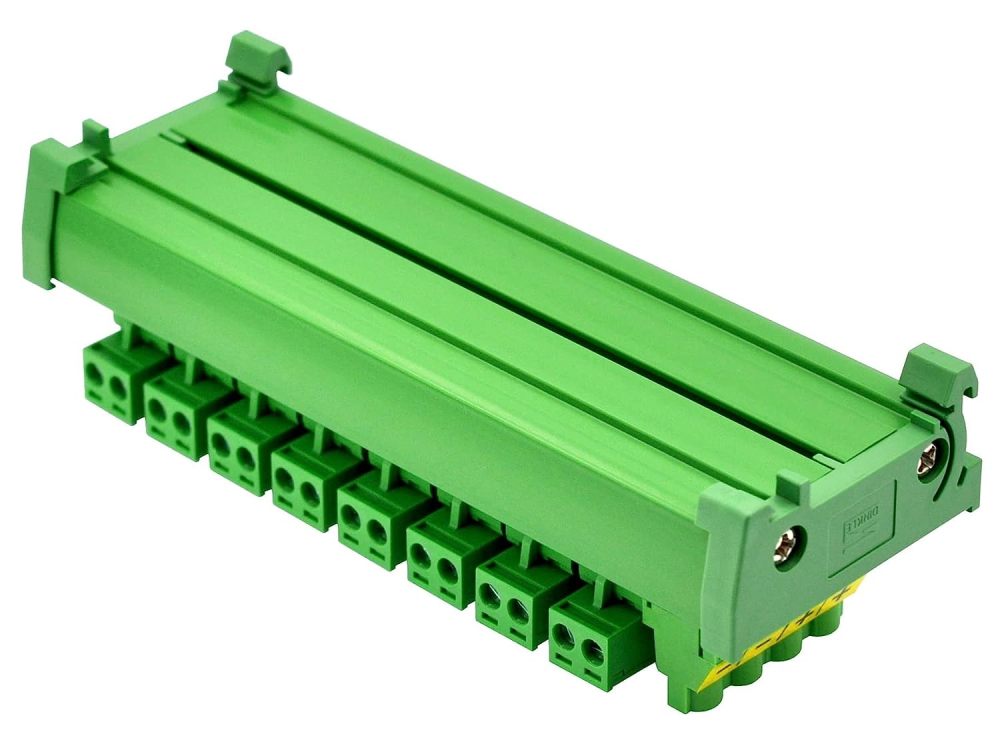 DIN Rail Mount DC 5-32V 8 Channel Pluggable Top Wiring Terminal Block Power Distribution Fuse Module, HCDC HD064VT