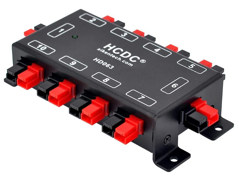 HCDC HD063 10 Position DC Power Distribution Block Module for 15/30/45A Connectors