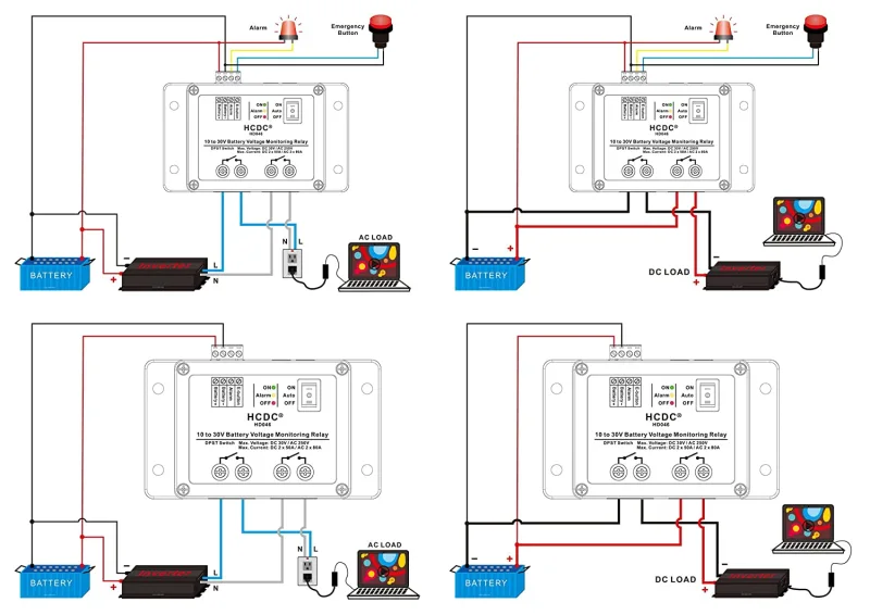 HCDC 10-30V Battery Voltage Monitoring DPST Relay Module, for 12V 18V 24V Battery.