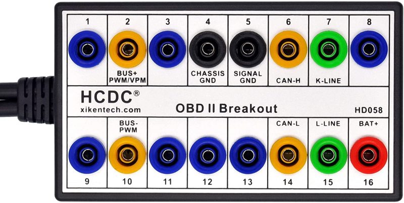 OBD-II Breakout Diagnostic Box, OBD2 Pinout Tester Detector, HCDC HD058
