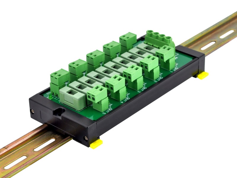 Screw Mount Fused AC 24-250V 10 Position Pluggable Terminal Block Power Distribution Module