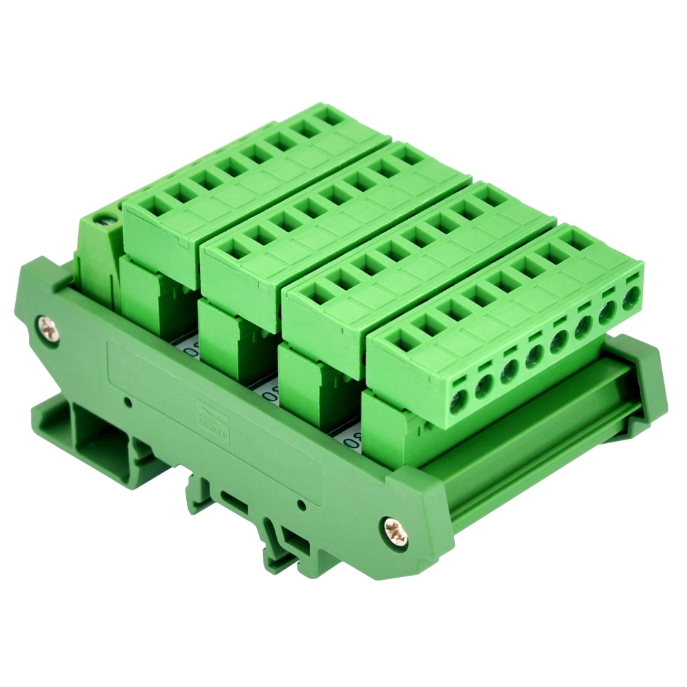 Slim DIN Rail Mount 10A/300V 5x8 Position Pluggable Screw Terminal Block Distribution Module