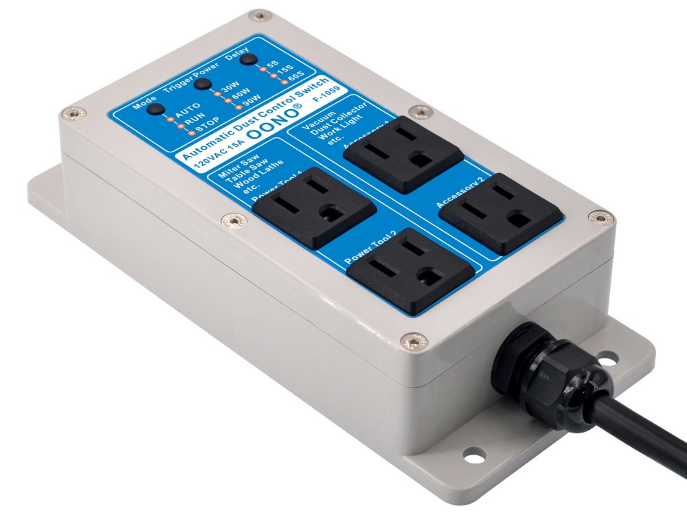 Automated Vacuum Switch Automatic Shutoff, Automatic Dust Control Switch - for Contractors and Woodworkers, OONO F-1059