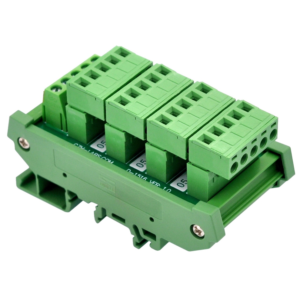 Slim DIN Rail Mount 10A/300V 5x5 Position Pluggable Screw Terminal Block Distribution Module