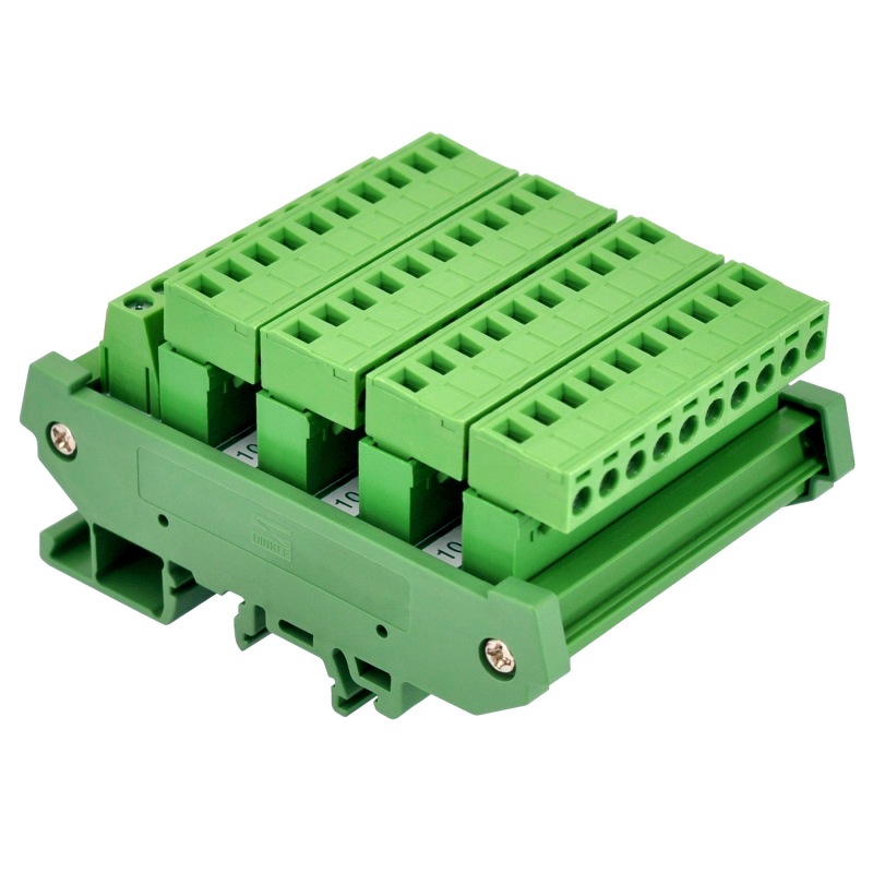 Slim DIN Rail Mount 10A/300V 5x10 Position Pluggable Screw Terminal Block Distribution Module