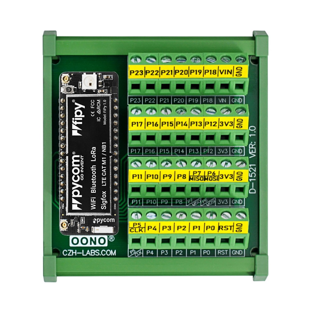 DIN Rail Mount Terminal Block Breakout Module Board for Pycom WiPy LoPy SiPy FiPy