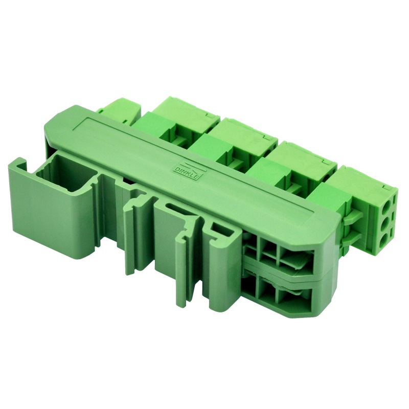 Slim DIN Rail Mount 10A/300V 5x3 Position Pluggable Screw Terminal Block Distribution Module