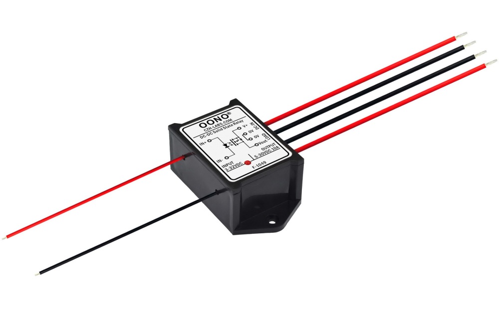 Wired DC-DC 10Amp Isolated Solid State Relay Module, SSR in 3-32VDC out 5-30VDC