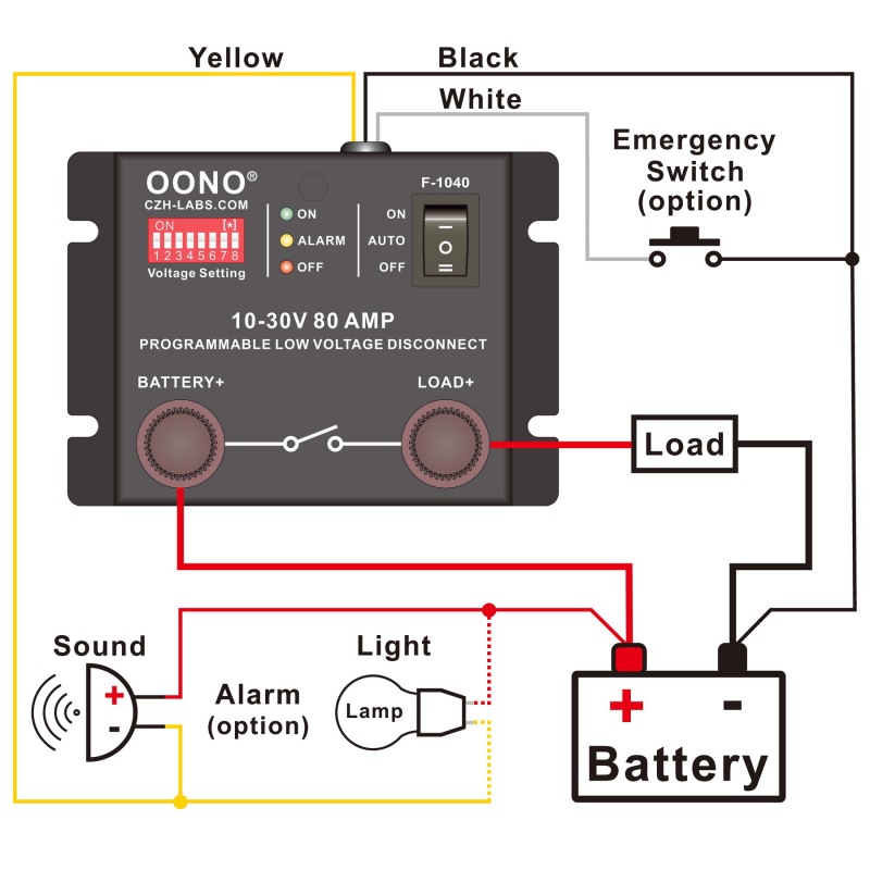 10-30V 80Amp Low Voltage Disconnect LVD Module, for 12V 18V 24V Battery