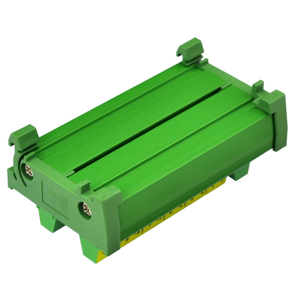 DIN Rail Mount 16Amp 12 Position Terminal Block Distribution Module, with External Switch and Expand Port