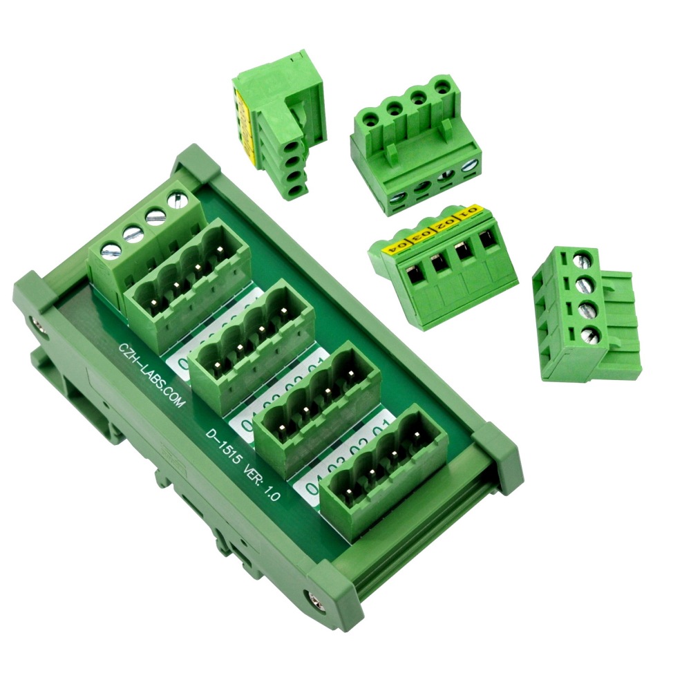 Slim DIN Rail Mount 10A/300V 5x4 Position Pluggable Screw Terminal Block Distribution Module