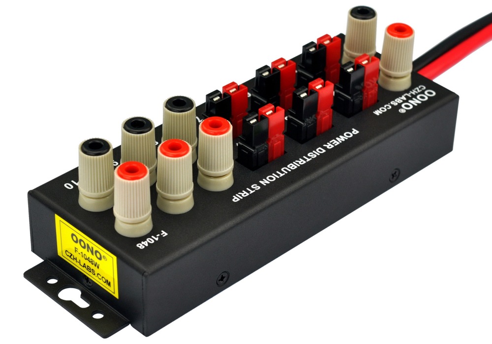 F-1048W Wired Banana Jack and Powerpole 10 Outlet Power Distribution Strip Box