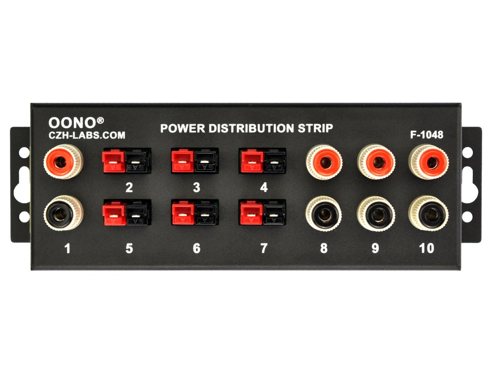 F-1048 Banana Jack and Powerpole 10 Outlet Power Distribution Strip Box