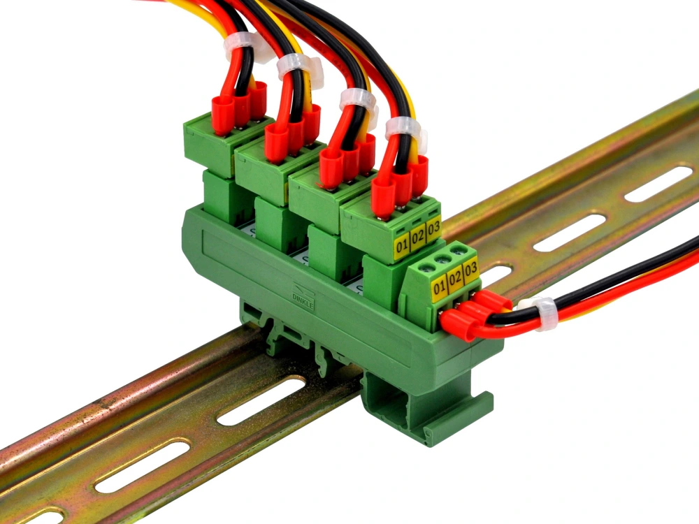 Slim DIN Rail Mount 10A/300V 5x3 Position Pluggable Screw Terminal ...